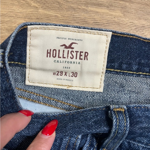 Hollister Heavyweight 100% Cotton Navy boot cut Demin Vintage Fade No Stretch - Picture 4 of 12